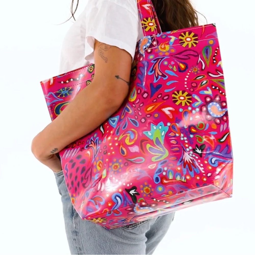 Consuela Gran and Go Ceci Bright Pink Floral Pattern Tote Bag